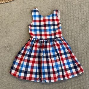 Patriotic Checkered Girls Dress
